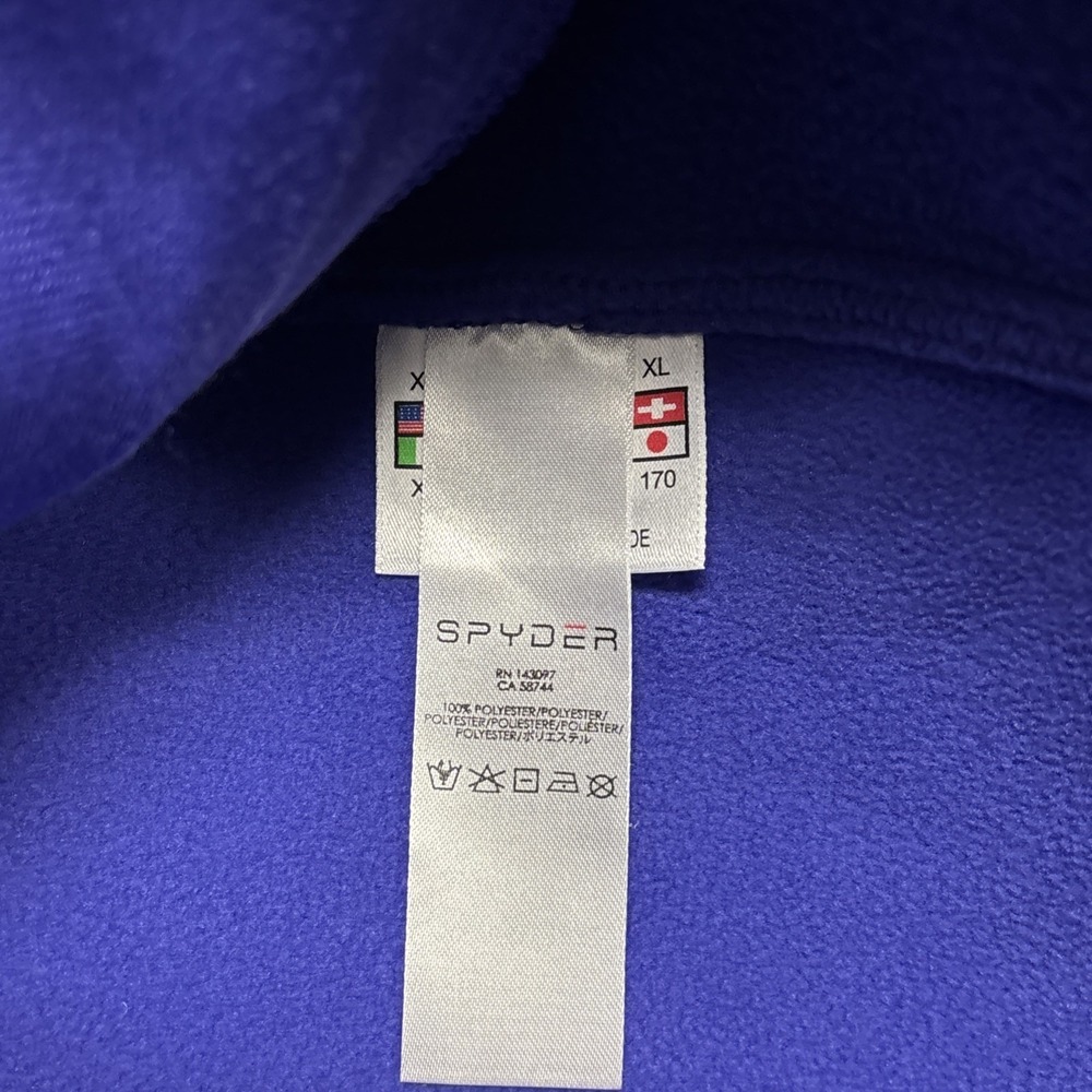 Spyder Kids XL Purple Waffle Knit Full Zip Fleece Jacket Lime Green Trim 143097 - Picture 5 of 8